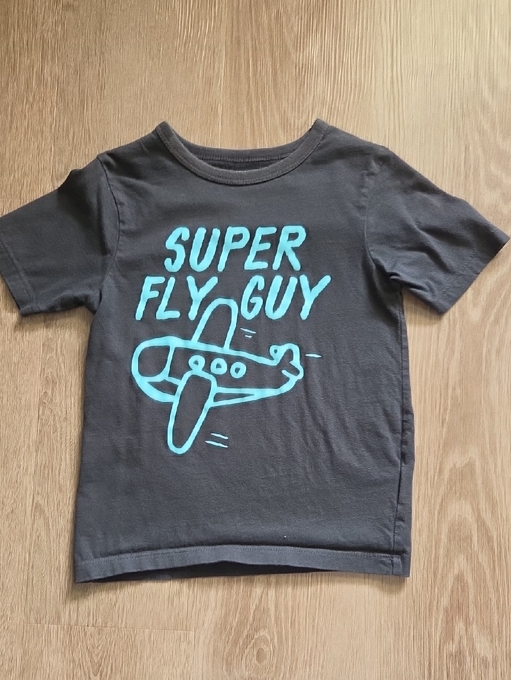 The Children's Place Charcoal Tee with Teal Graphic